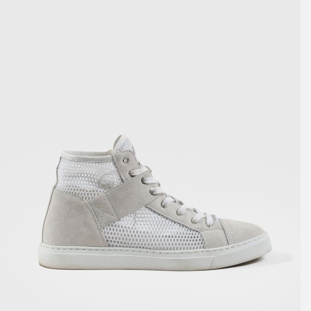 CHANEL Cream and White  mesh Sneakers, US7